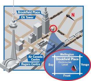 Map of Downtown T.O. and the HHOF