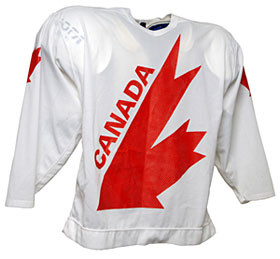 Team Canada jersey worn by Paul Coffey during the 1984 Canada Cup.