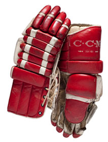 Gloves worn by Canada's Jean Ratelle during the 1972 Summit Series against the Soviet Union.