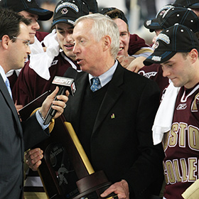 Jerry York is the winningest active coach in NCAA hockey history, and with over 1,000 wins, he leads the all-time list by a Division 1 coach